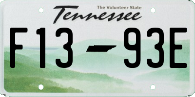 TN license plate F1393E