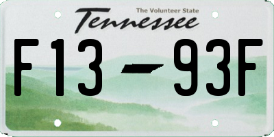 TN license plate F1393F