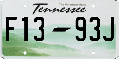 TN license plate F1393J