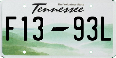 TN license plate F1393L