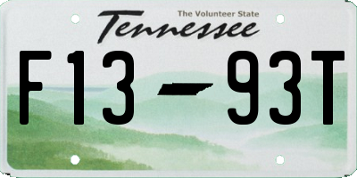 TN license plate F1393T