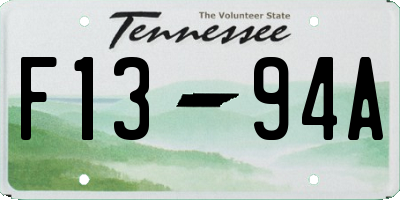 TN license plate F1394A