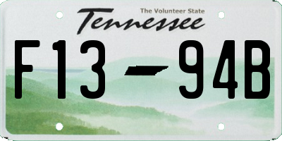 TN license plate F1394B