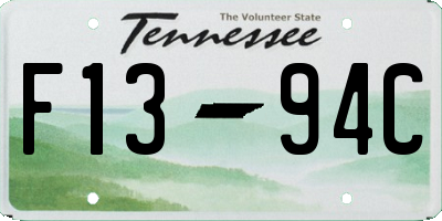 TN license plate F1394C