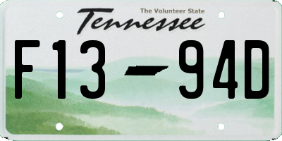 TN license plate F1394D