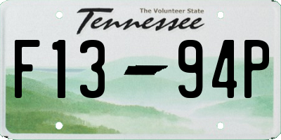 TN license plate F1394P