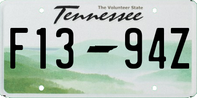 TN license plate F1394Z