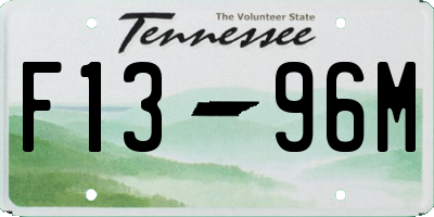 TN license plate F1396M