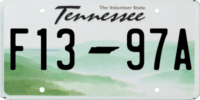 TN license plate F1397A