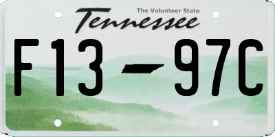 TN license plate F1397C