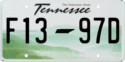 TN license plate F1397D