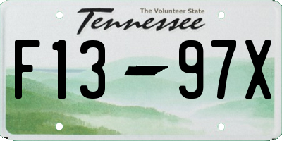 TN license plate F1397X