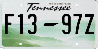TN license plate F1397Z