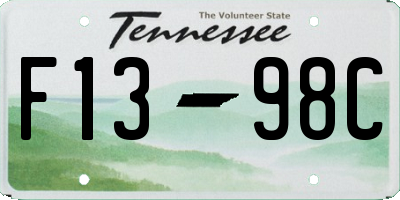 TN license plate F1398C