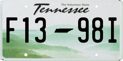 TN license plate F1398I