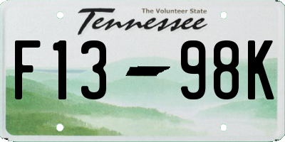 TN license plate F1398K