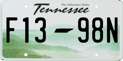 TN license plate F1398N
