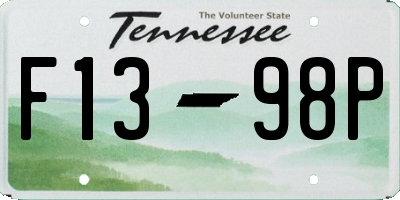 TN license plate F1398P
