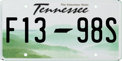 TN license plate F1398S