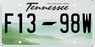 TN license plate F1398W
