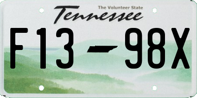 TN license plate F1398X