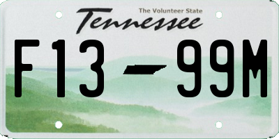 TN license plate F1399M