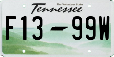 TN license plate F1399W
