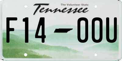 TN license plate F1400U