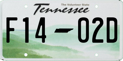 TN license plate F1402D