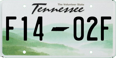 TN license plate F1402F