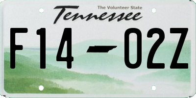 TN license plate F1402Z