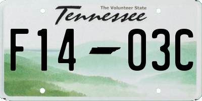 TN license plate F1403C