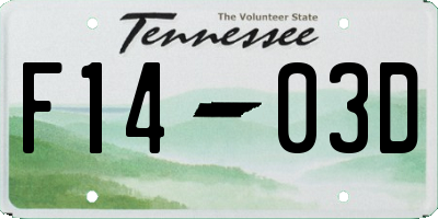 TN license plate F1403D