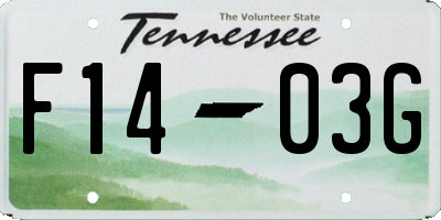 TN license plate F1403G