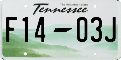 TN license plate F1403J