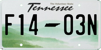 TN license plate F1403N