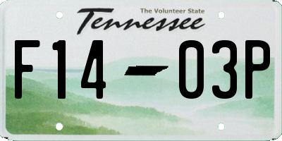 TN license plate F1403P