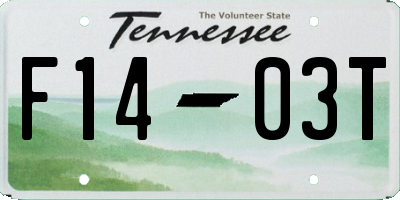 TN license plate F1403T