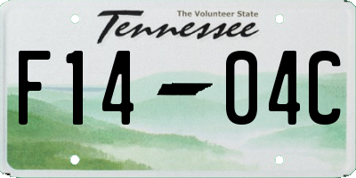 TN license plate F1404C