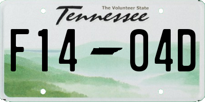 TN license plate F1404D