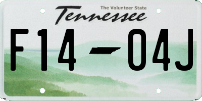 TN license plate F1404J