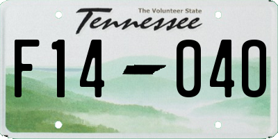 TN license plate F1404O