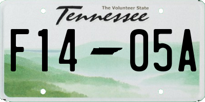 TN license plate F1405A
