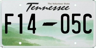 TN license plate F1405C