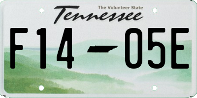 TN license plate F1405E