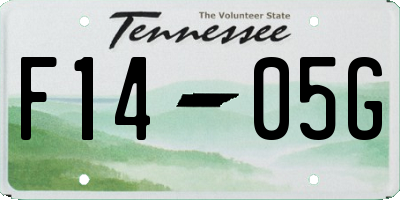 TN license plate F1405G