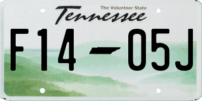TN license plate F1405J
