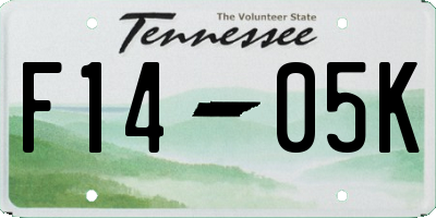 TN license plate F1405K