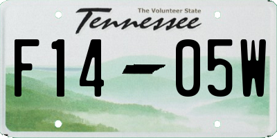 TN license plate F1405W