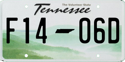 TN license plate F1406D